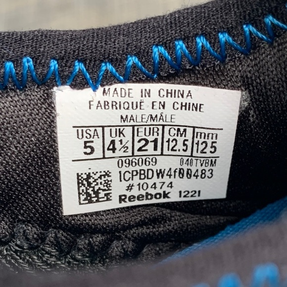 Reebok Kids Slip On Sneakers in Gray and Blue Infant Shoes size 5 - Picture 11 of 11